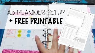 A5 DaytimerFilofax Planner Setup  Free Printable [upl. by Medeah]