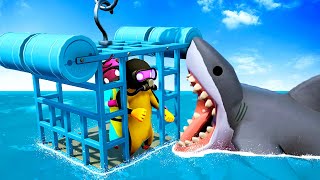 Shark Cage Dive Ends in DISASTER  Gang Beasts Funny Moments [upl. by Lleznod]