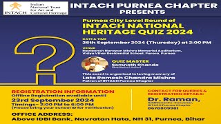 INTACH Purnea Chapter Heritage Quiz  2024 [upl. by Schechinger]