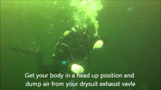 Ocean Quest Dive Centre  How to Recover from a Feet First Ascent with Drysuit  Swimming U [upl. by Chak]