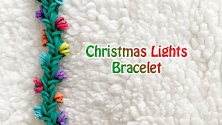 Rainbow Loom Christmas lights bracelet no loom required [upl. by Kcirdek]