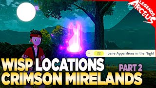 Every Wisp Location in Crimson Mirelands  Pokemon Legends Arceus [upl. by Adnawaj412]