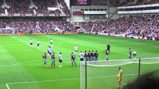 West Ham fan invades pitch and takes free kick [upl. by Valerle]