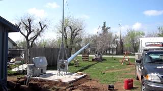 Skystream 37 tower raising part 1 [upl. by Mishaan]