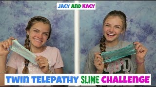 Twin Telepathy Slime Challenge  Jacy and Kacy [upl. by Ketty]