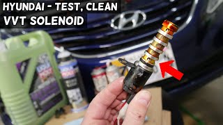 HOW TO TEST AND CLEAN VVT SOLENOID ON HYUNDAI HYUNDAI ELANTRA SONATA SANTA FE ACCENT VELOSTER TUCSON [upl. by Ariel]