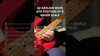 G AEOLIAN MODE 6TH POSITION OF B MAJOR SCALE guitar guitarist guitarsolo bluesmusic shorts [upl. by Dinnage589]