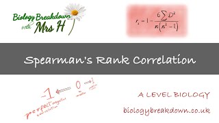 Spearmans Rank Correlation  A Level Biology [upl. by Schafer]