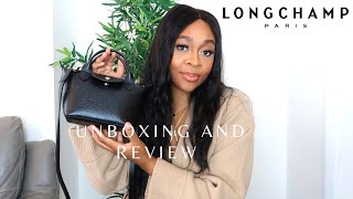 LONGCHAMP LE PLAIGE CUIR XS  unboxing and review  Farfetch discount code  Rachael Otto [upl. by Eudoca]