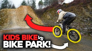 KIDS Bike VS BIGGEST BIKEPARK JUMPS in the UK [upl. by Eenar957]