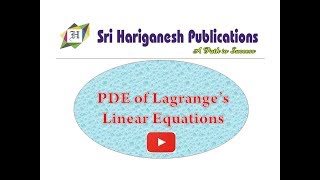 Partial Differential Equations of Lagranges Linear Equation [upl. by Flowers744]