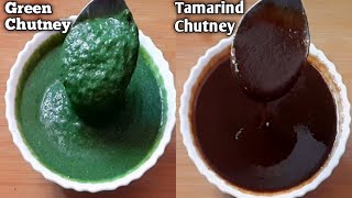 two chutneys for chaatdahi bhallapani purisandwichchaat chutney recipegreen and red chutney [upl. by Ahsitnauq]