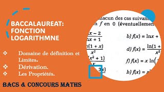 Fonction logarithme neperienlogarithme derivee simplification baccalauréat fonction limites [upl. by Ganley]