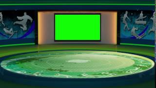 Sports TV studio set virtual green screen background loop [upl. by Thomasa242]