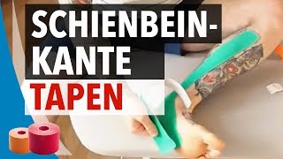 SCHIENBEINKANTE TAPEN  Schienbein Tapen Anleitung mit KinesiologieTape [upl. by Ylecic]