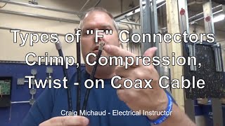 Making quotFquot type Crimp Compression and Twiston Connectors for Coax Cable [upl. by Maddocks]