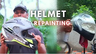 HELMET REPAINTING 🔥  R4 MR RIDER  HELMET MODIFICATION [upl. by Merrily]