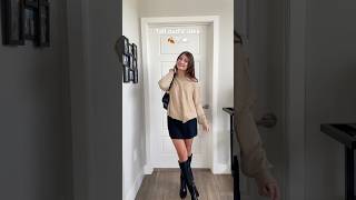 a sweatermini skirt tall boots scream fall outfit 🍁 fallfashion falloutfit fall outfitideas [upl. by Boy]