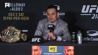 UFC 218 Max Holloway PostFight Press Conference Lets Do Hawaii vs The World [upl. by Weinstein518]