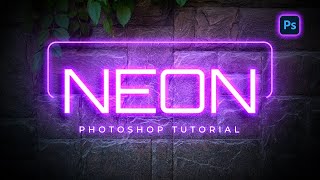 Create a Glowing Neon Text Effect in Photoshop [upl. by Yhtur]