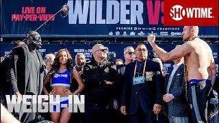 Wilder v Fury weighins best bits  Furys army that weird faceoff Tysons arrival [upl. by Attelahs561]