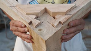 Build Hand Cut Mitred Wood Dovetails Amazing Traditional Japan Woodworking Skills Without Screw [upl. by Marie-Ann]