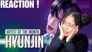 HYUNJIN Stray Kids  Motley Crew Cover Artist Of The Month REACTION [upl. by Alverta891]