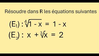 Math 2eme BAC scientifique  Equation racine nième  2 [upl. by Hildegarde820]