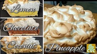 4 Easy Meringue Pie Recipes from Scratch  Coconut  Chocolate  Lemon  Pineapple [upl. by Borden836]