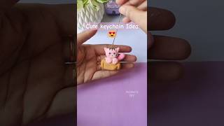 Cute keychain using clay art craft clay diy youtubeshorts [upl. by Scharff]