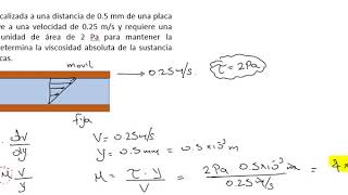 Propiedades de los fluidos Viscosidad ejercicio 💧💧 [upl. by Eiveneg]