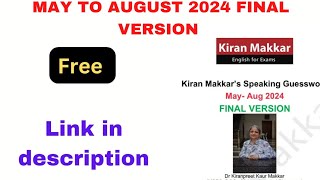 May to August cue cards 2024  Makkar final version speaking pdf may to August 2024 [upl. by Aneert]