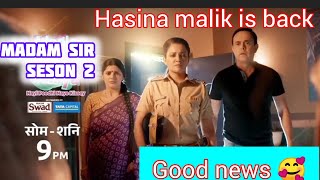 madam sir season 2  new promo  madam sar season 2 kab aayegaconfirm date madamsir [upl. by Yliah]