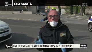 Una giornata di controlli in una Roma in lockdown  Agorà 06042020  06042020 [upl. by Aziul]