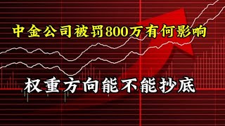 中金公司被罚800万有何影响？权重调整能不能抄底 [upl. by Alicia]