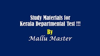 Study Materials For Kerala Departmental Test [upl. by Verna]