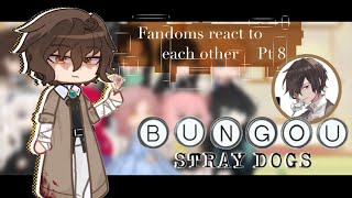 Fandoms react  Bungou Stray Dogs  Dazai Osamu 810 [upl. by Savannah473]