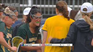 Australia vs England Bronze Medal Game Womens World Lacrosse Championship 2022 [upl. by Ninetta82]