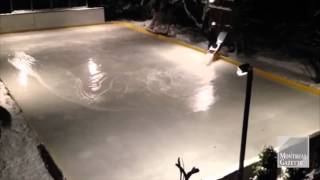 Flooding a hockey rink in 40 seconds [upl. by Honeyman]