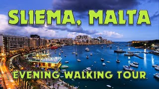 Real walking experience in Sliema Malta 2023 from Gzira to Tigne Point with Valletta views [upl. by Ahsii316]