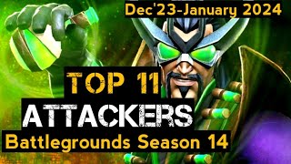 MCOC Top 11 Attackers for Battlegrounds Season 14  January 2024  Marvel Contest of Champions [upl. by Lanae]