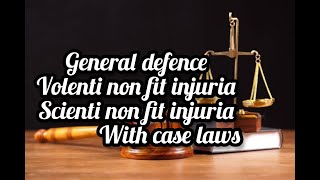 General defencesVolenti non fit injuriascienti non fit injuriaThe law of tortMalayalam lecture [upl. by Adnic]