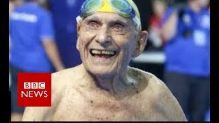 Australian swimmer 99yearold breaks world record  BBC News [upl. by Nilra]