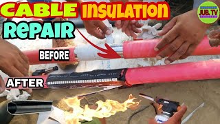 INSULATION CABLE REPAIR USING RAYCHEM HEAT SHRINK CABLE SLEEVE [upl. by Nahsin]