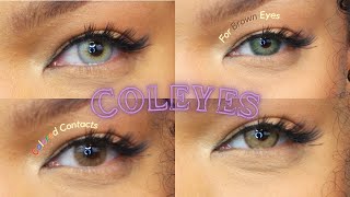 Affordable Colored Contacts For Dark Brown Eyes  Natural and Realistic ft Coleyes [upl. by Sagerman]