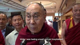 His Holiness the Dalai Lama Speaks to the Press as He Leaves Hospital [upl. by Assetan]