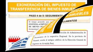 Exoneración del Impuesto de Transferencia de Bienes Inmuebles [upl. by Norred609]