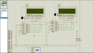 Multiple I2C LCD slaves  PCF8574  PIC16F877A  Proteus  MPLAB [upl. by Mcgray]