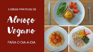 3 IDEIAS DE ALMOÇO VEGANO práticas para o diaadia [upl. by Eceinhoj]