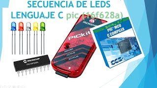 SECUENCIA DE LEDS CON PIC 16F628A LENGUAJE C [upl. by Suoivatco]